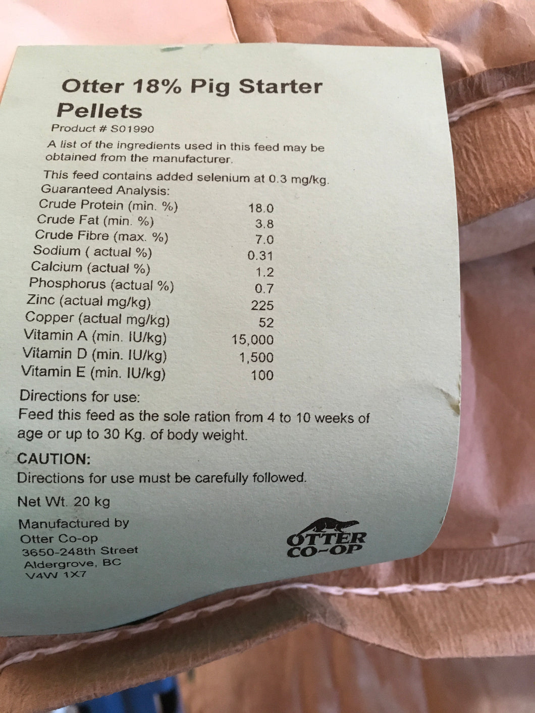 18% Pig Starter Pellets