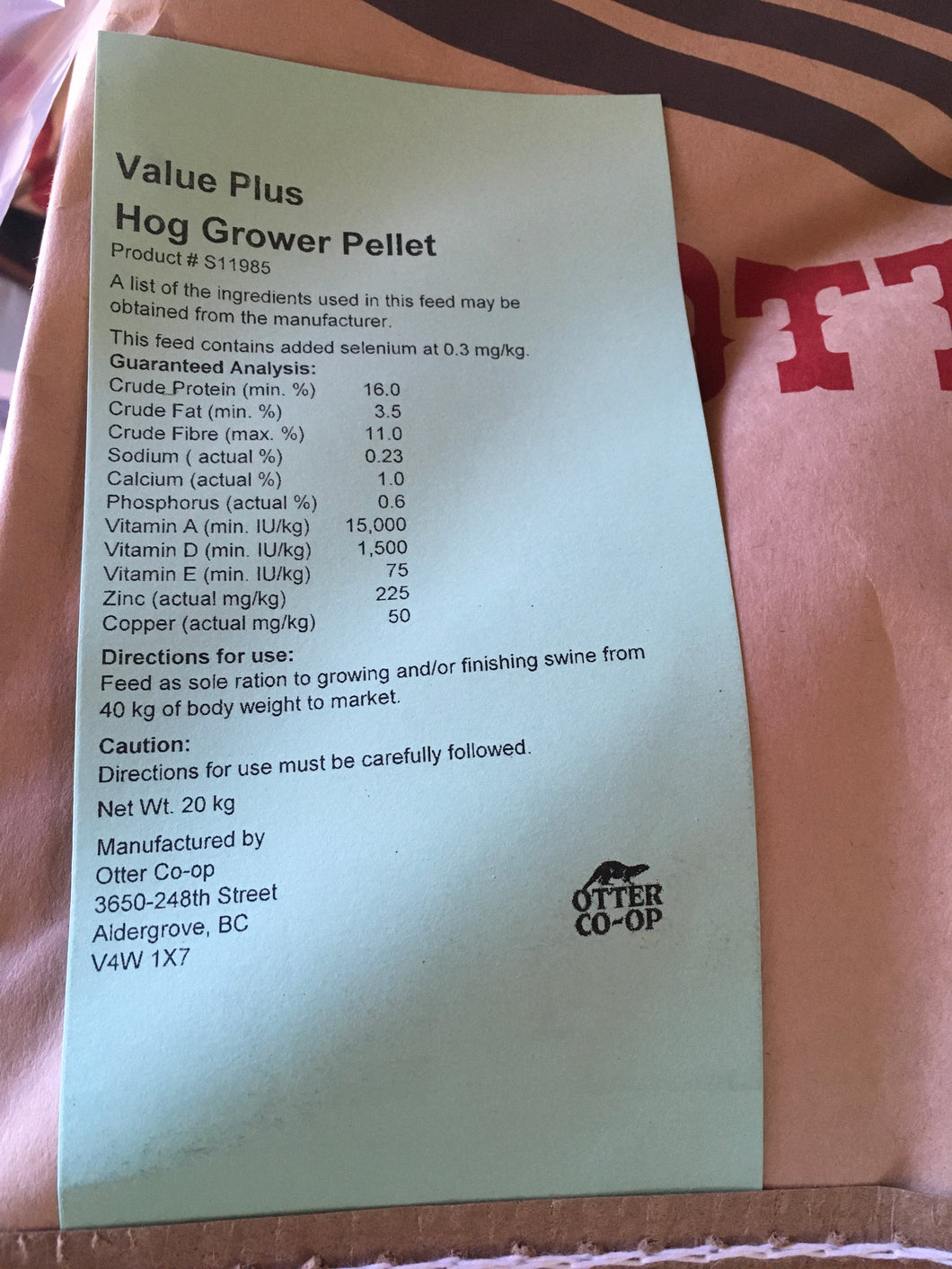 16% Hog Grower, Finisher, Sow Pellets