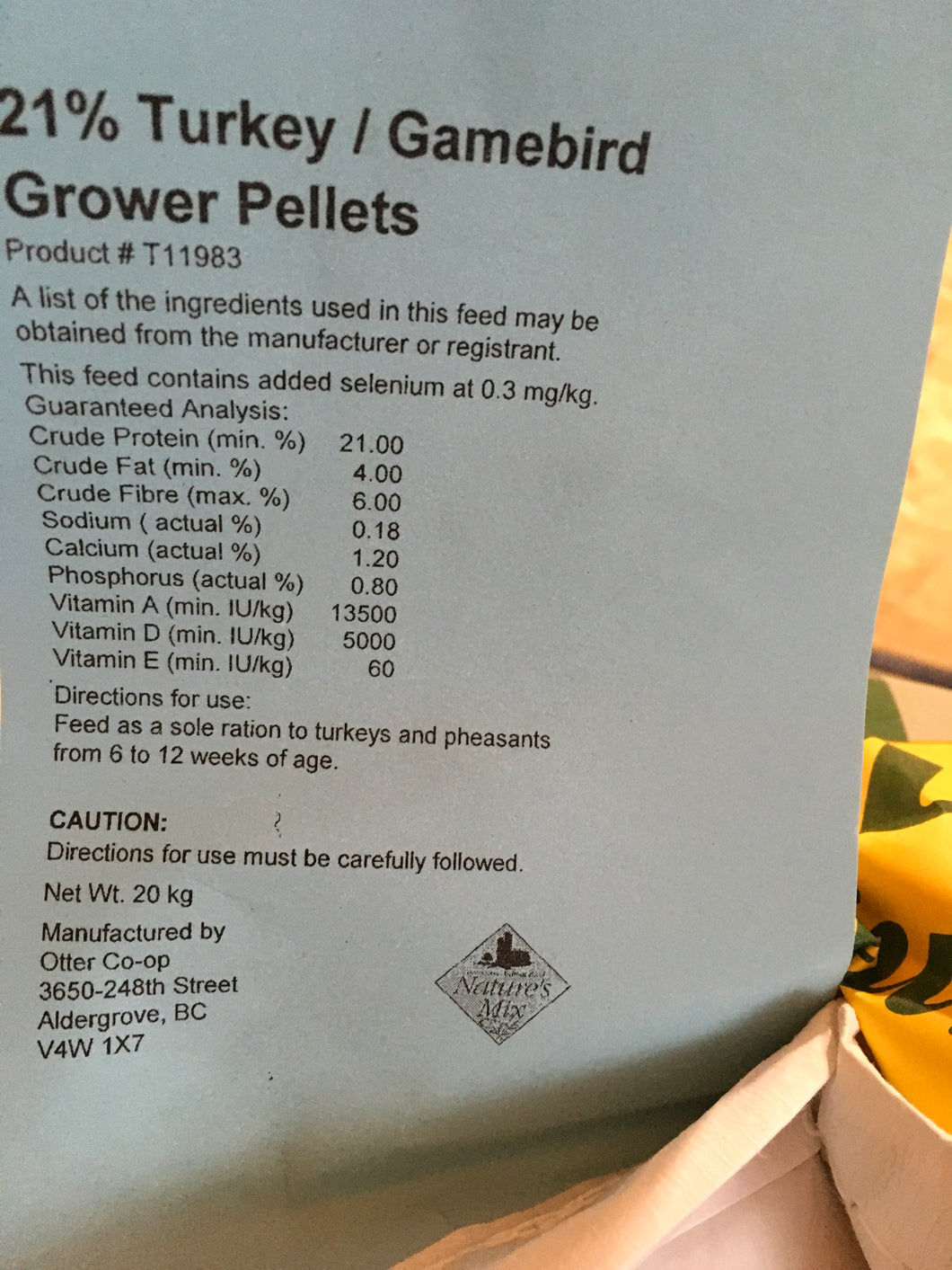 21% Turkey/Gamebird Grower Pellets