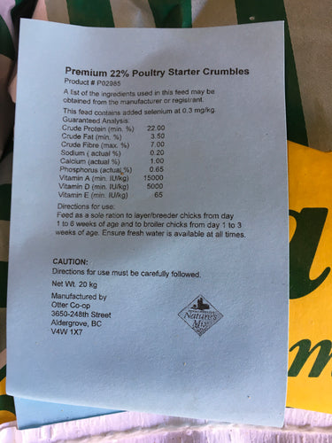 22% Poultry Starter Crumble