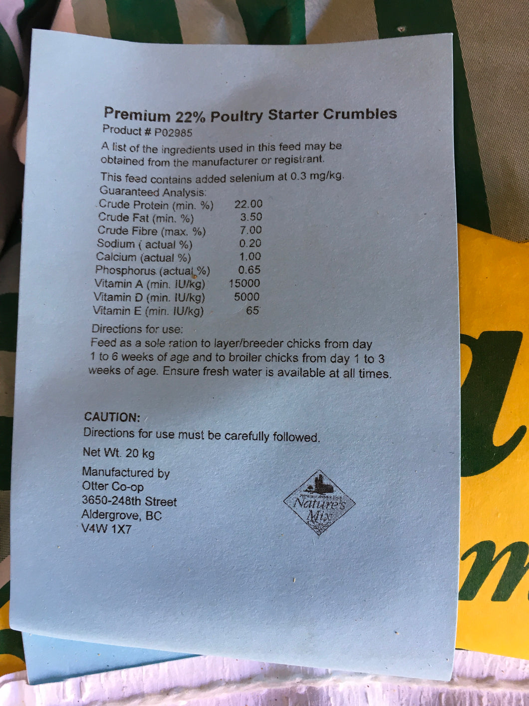 22% Poultry Starter Crumble
