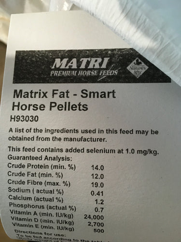 Matrix Fat-Smart Horse Pellets 20kg