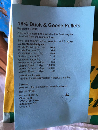 16% Duck/Goose Pellets
