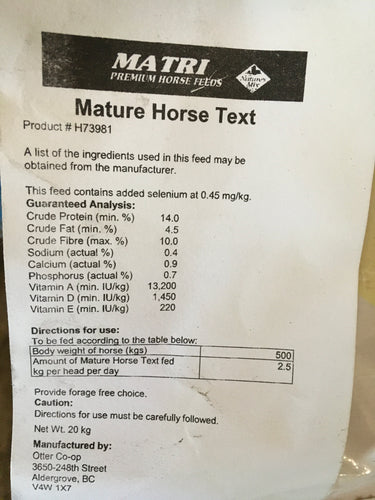 Matrix Mature Horse Text
