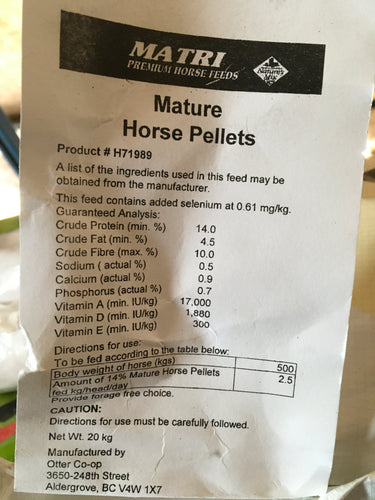 Matrix Mature Horse Pellets