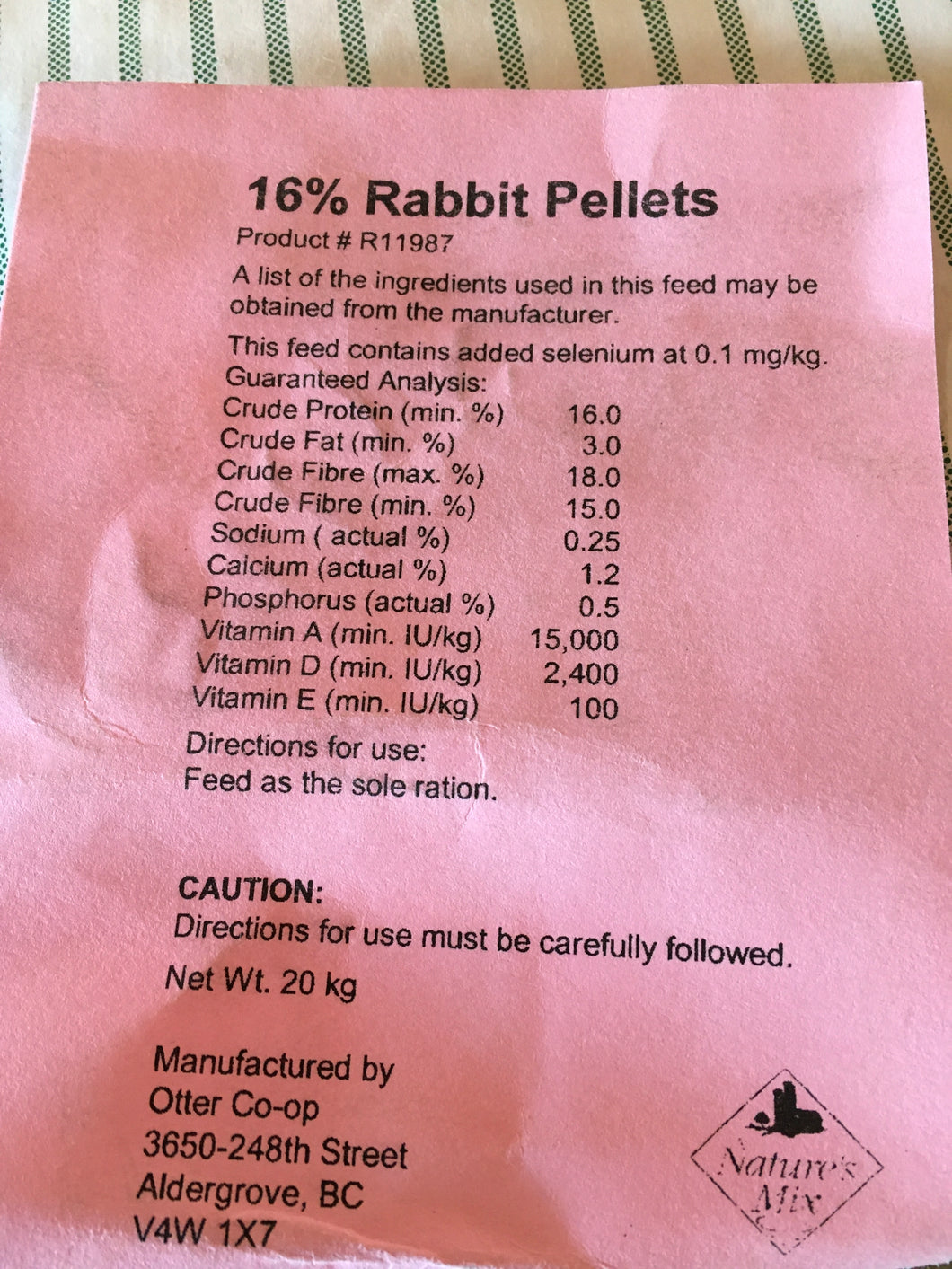 16% Rabbit Pellets