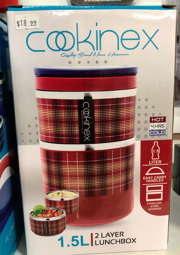 2-Layer Lunch Box Red Plaid